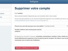 supprimer un compte Instagram